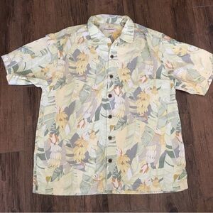 Tommy Bahama Light Green Floral Button-Up Shirt L